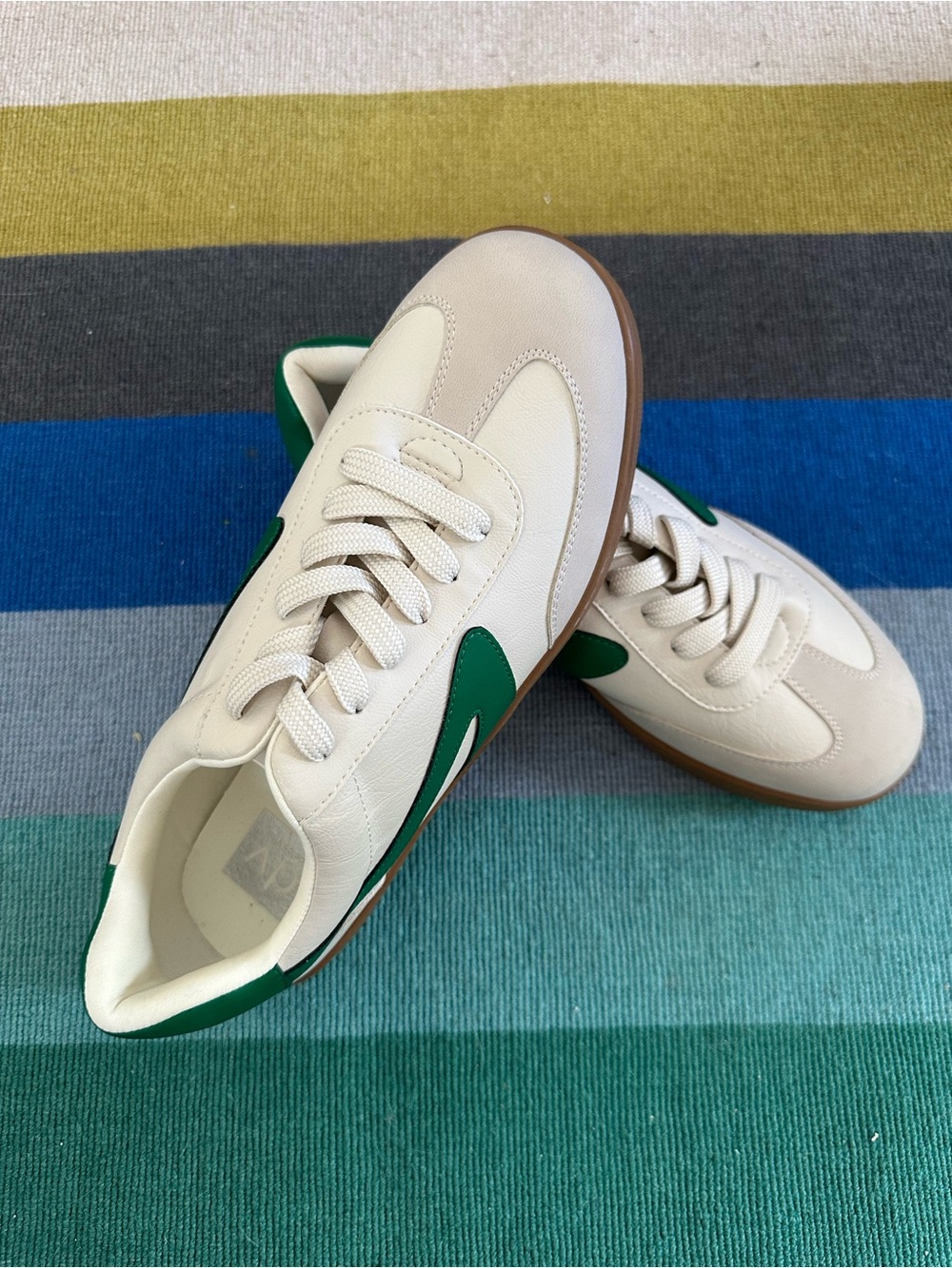 Dolce Vita ivory and green sneakers